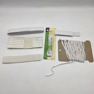 Elastic Cord Flat Band Bundle White Sewing Crafting DIY‎ Notions Lot